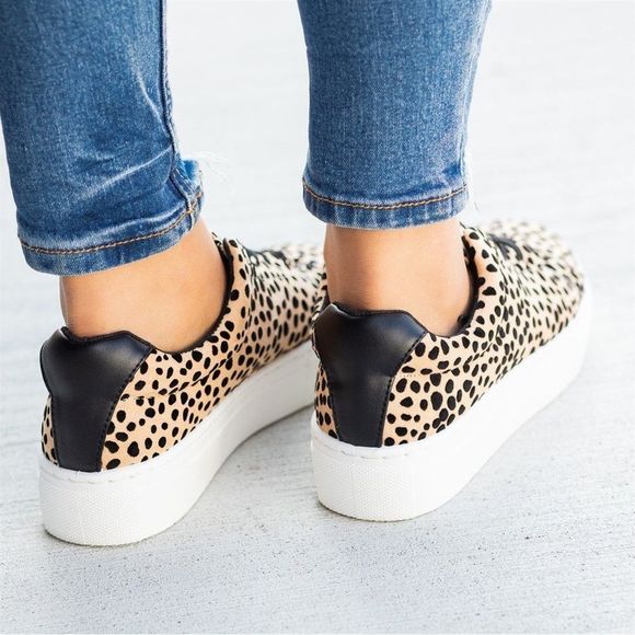 🍭 Mix & Match 2/$75 🍭 Qupid Chic Spotted Leopard/Cheetah Platform Sneaker - Picture 5 of 6